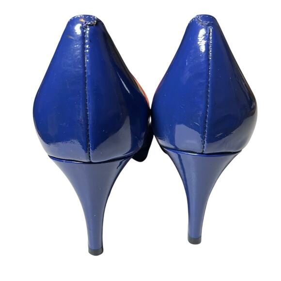 Cole Haan Nike Air Blue Patent Heels‎ 7.5B Mid Pump Leather Comfort Shoe - Picture 3 of 13